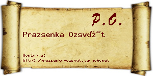 Prazsenka Ozsvát névjegykártya